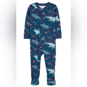 Carters Shark Print Kids One Piece Pajama - Blue size 18 months